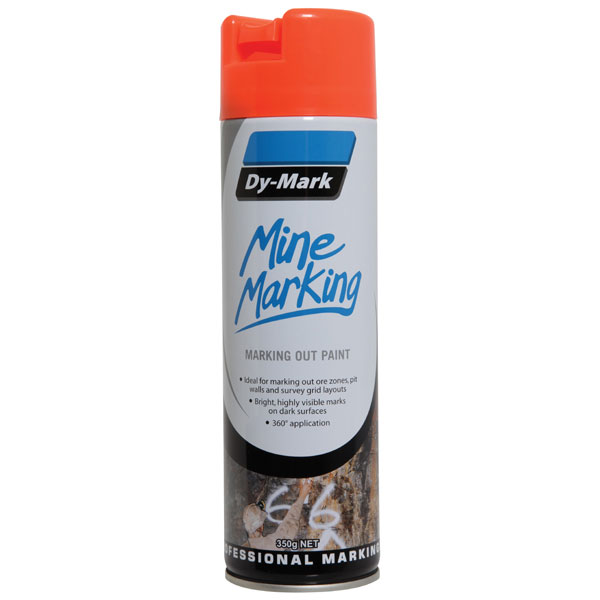 DY-MARK MINE MARKING VERTICAL FLURO ORANGE 350G AEROSOL 